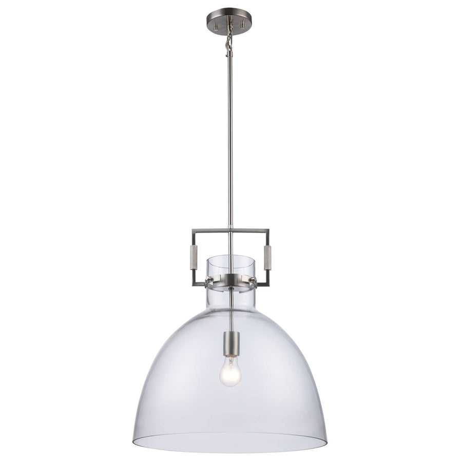 Trans Globe 1-light Clear Glass shade - Brushed Nickel