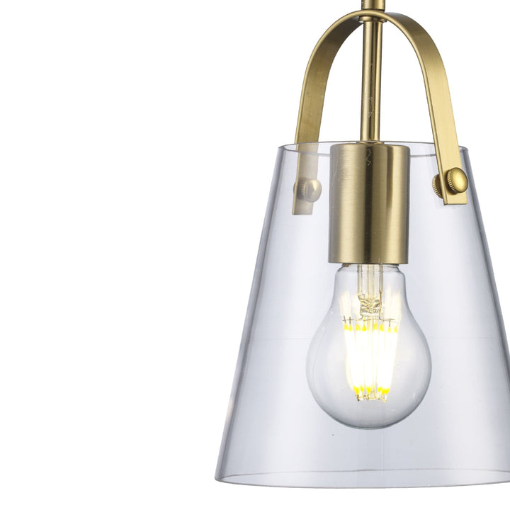 Trans Globe 1-Light Curry  Shaded Mini Top Handle - Antique Gold