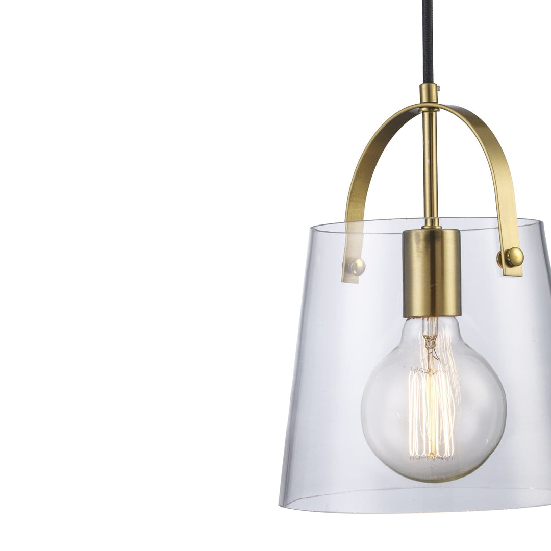 Trans Globe 1-Light Curry Shaded Mini Top Handle - Antique Gold