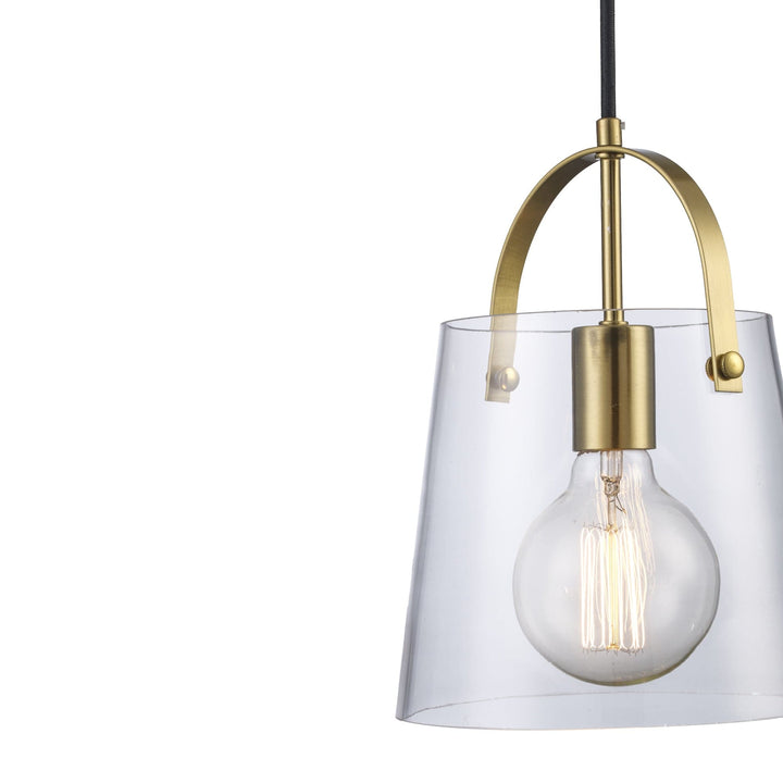 Trans Globe 1-Light Curry Shaded Mini Top Handle - Antique Gold