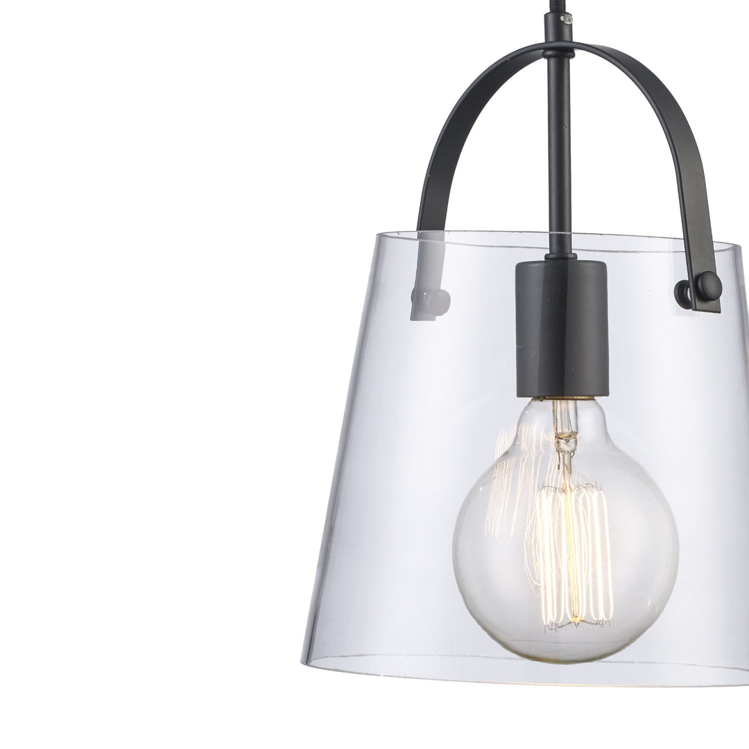 Trans Globe 1-Light Curry Shaded Mini Top Handle - Black