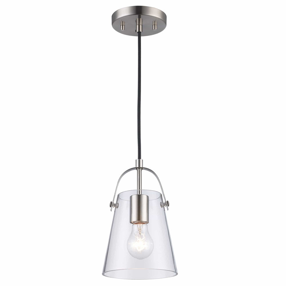 Trans Globe 1-Light Curry  Shaded Mini Top Handle -Brushed Nickel