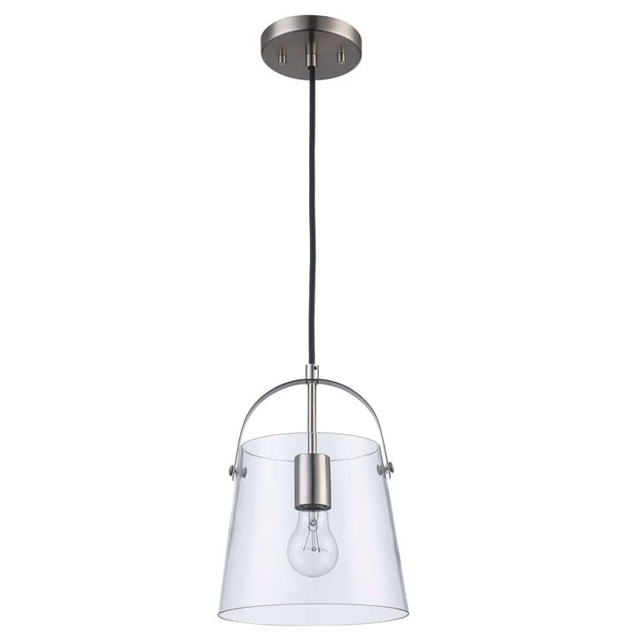 Trans Globe 1-Light Curry Shaded Mini Top Handle - Brushed Nickel