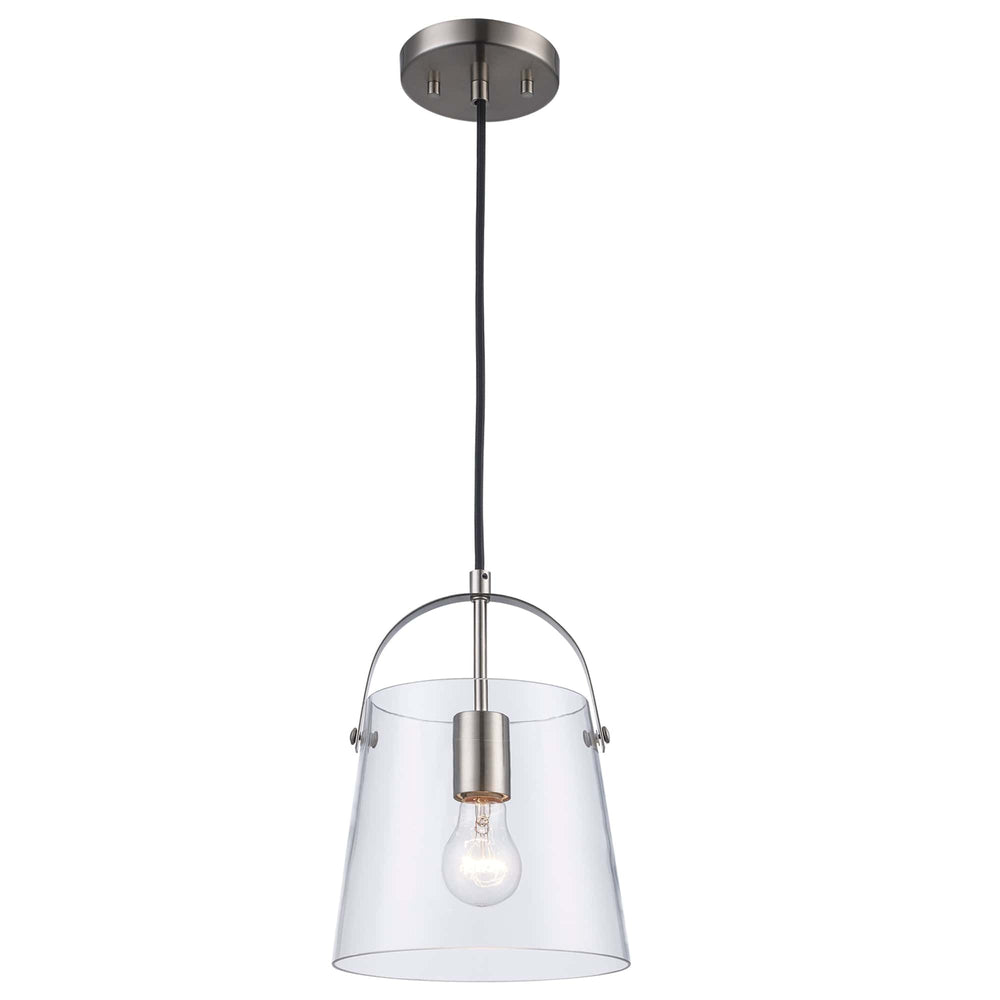 Trans Globe 1-Light Curry Shaded Mini Top Handle - Brushed Nickel