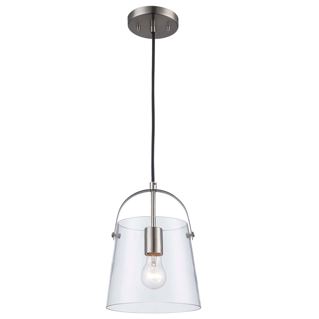 Trans Globe 1-Light Curry Shaded Mini Top Handle - Brushed Nickel