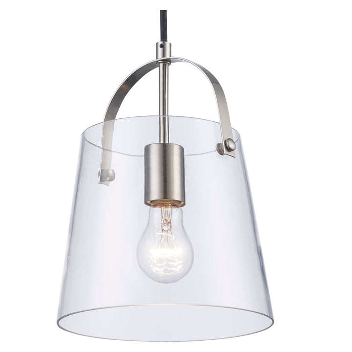 Trans Globe 1-Light Curry Shaded Mini Top Handle - Brushed Nickel