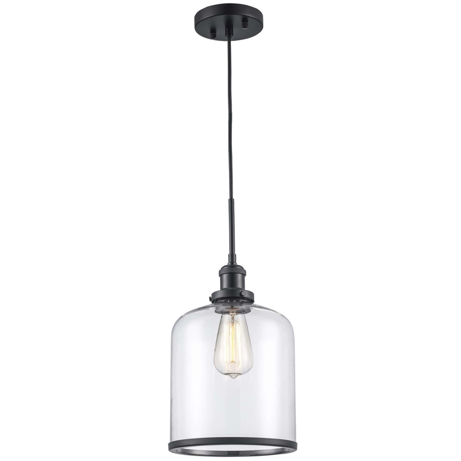 Trans Globe 1-light Dorina Jar-Shaped Small Down Clear - Black