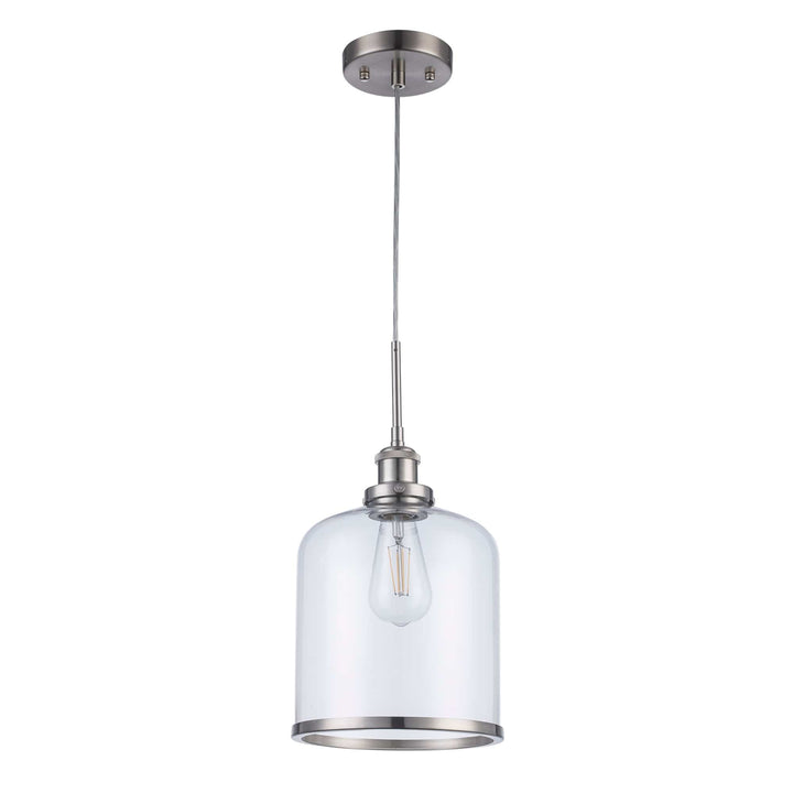 Trans Globe 1-light Dorina Jar-Shaped Small Down Clear - Brushed Nickel