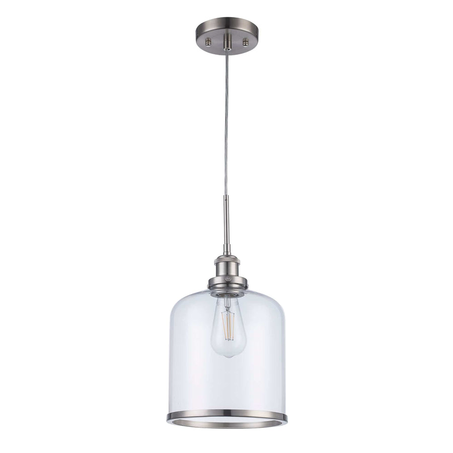 Trans Globe 1-light Dorina Jar-Shaped Small Down Clear - Brushed Nickel