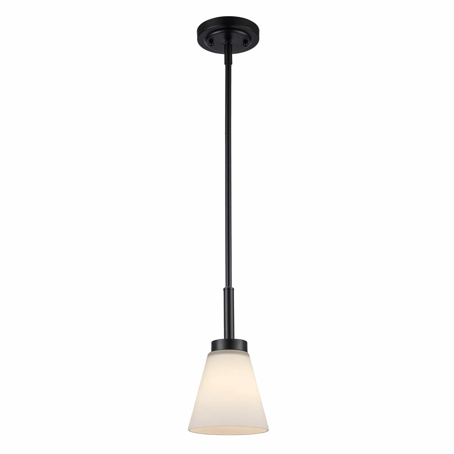 Trans Globe 1-Light Fifer Pendant Flared Glass - Black
