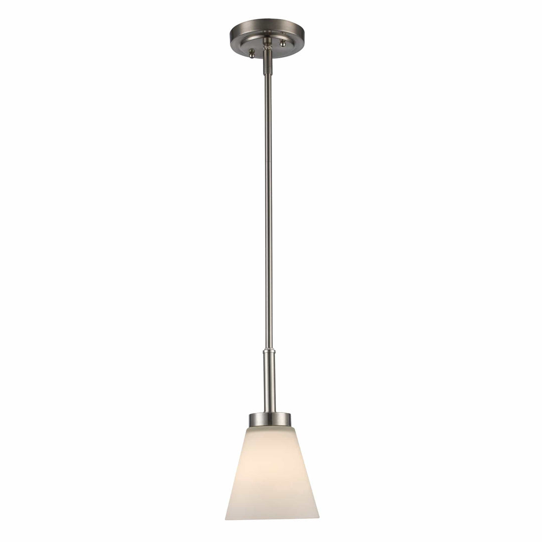 Trans Globe 1-Light Fifer Pendant Flared Glass - Brushed Nickel