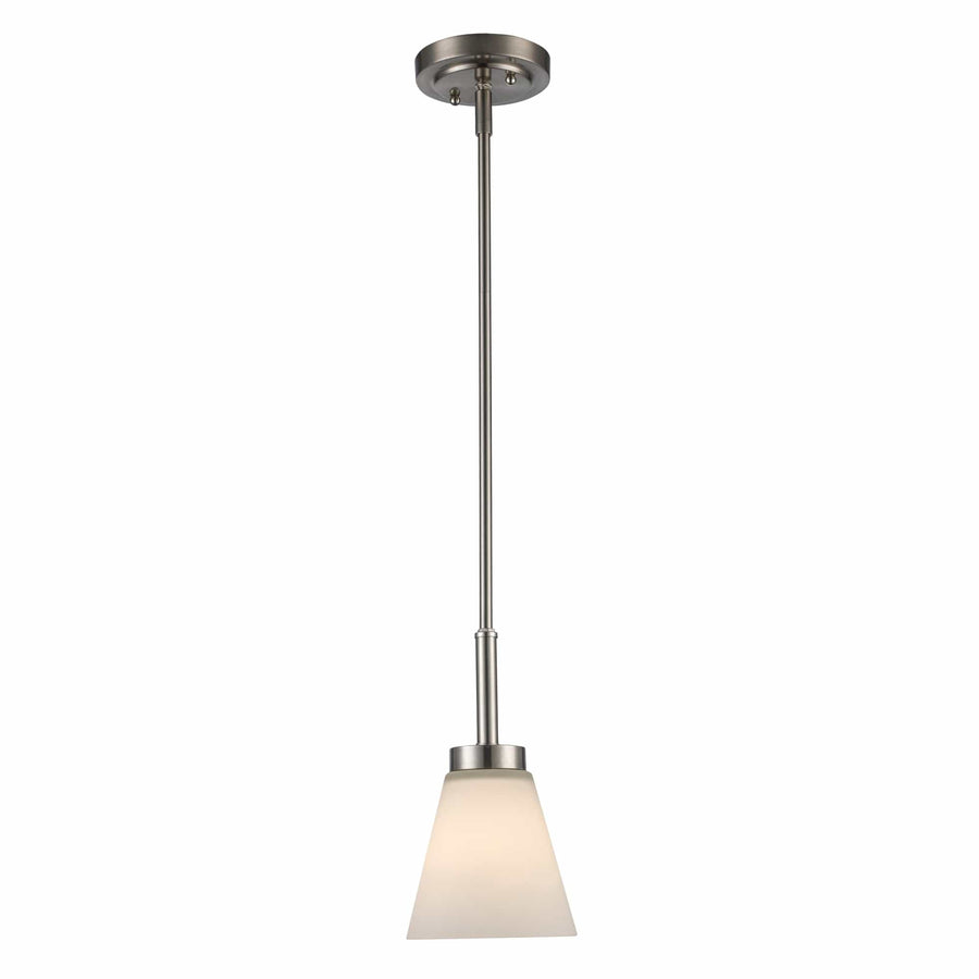 Trans Globe 1-Light Fifer Pendant Flared Glass - Brushed Nickel