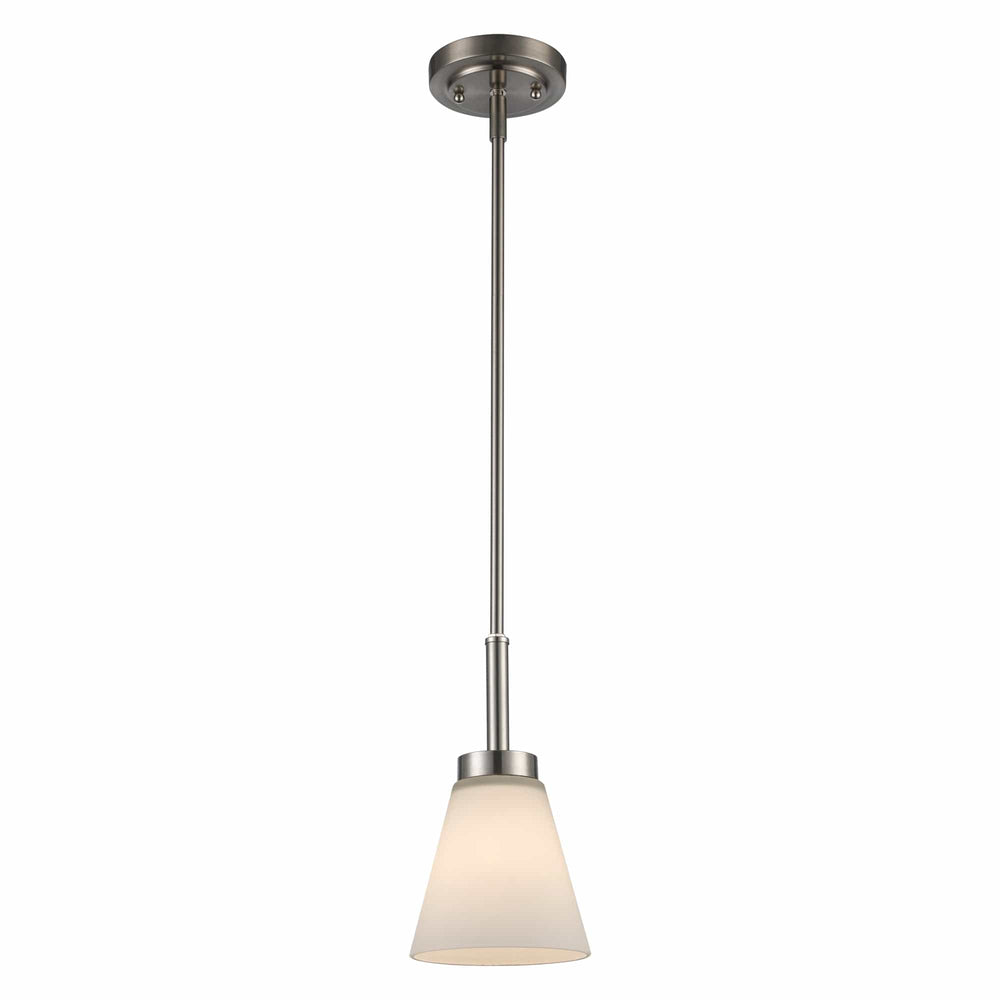 Trans Globe 1-Light Fifer Pendant Flared Glass - Brushed Nickel