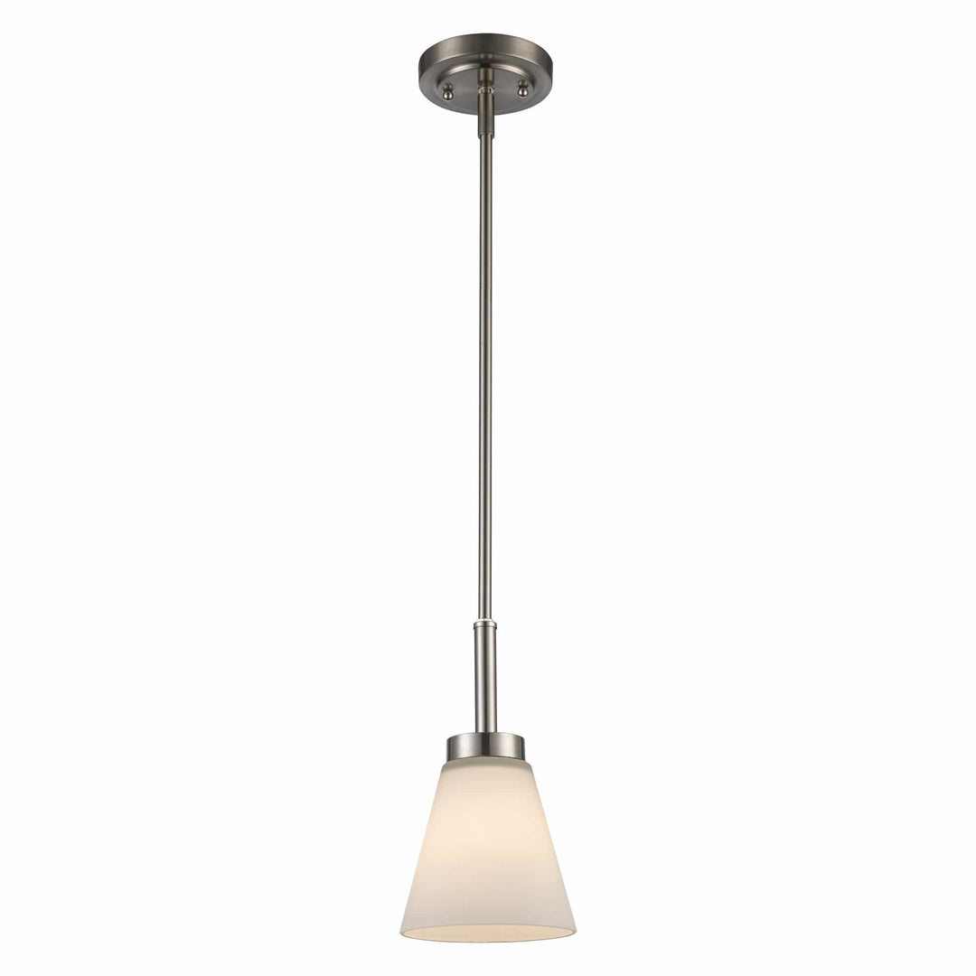 Trans Globe 1-Light Fifer Pendant Flared Glass - Brushed Nickel