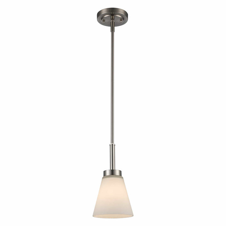 Trans Globe 1-Light Fifer Pendant Flared Glass - Brushed Nickel