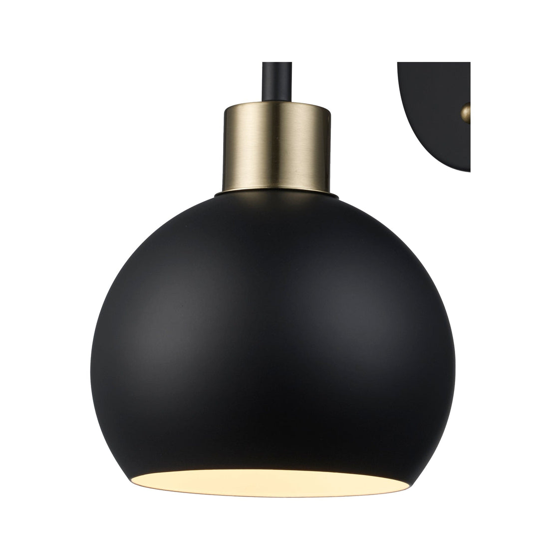 Trans Globe 1-Light Indigo Wall Sconce Metal Shade - Black/Antique Gold