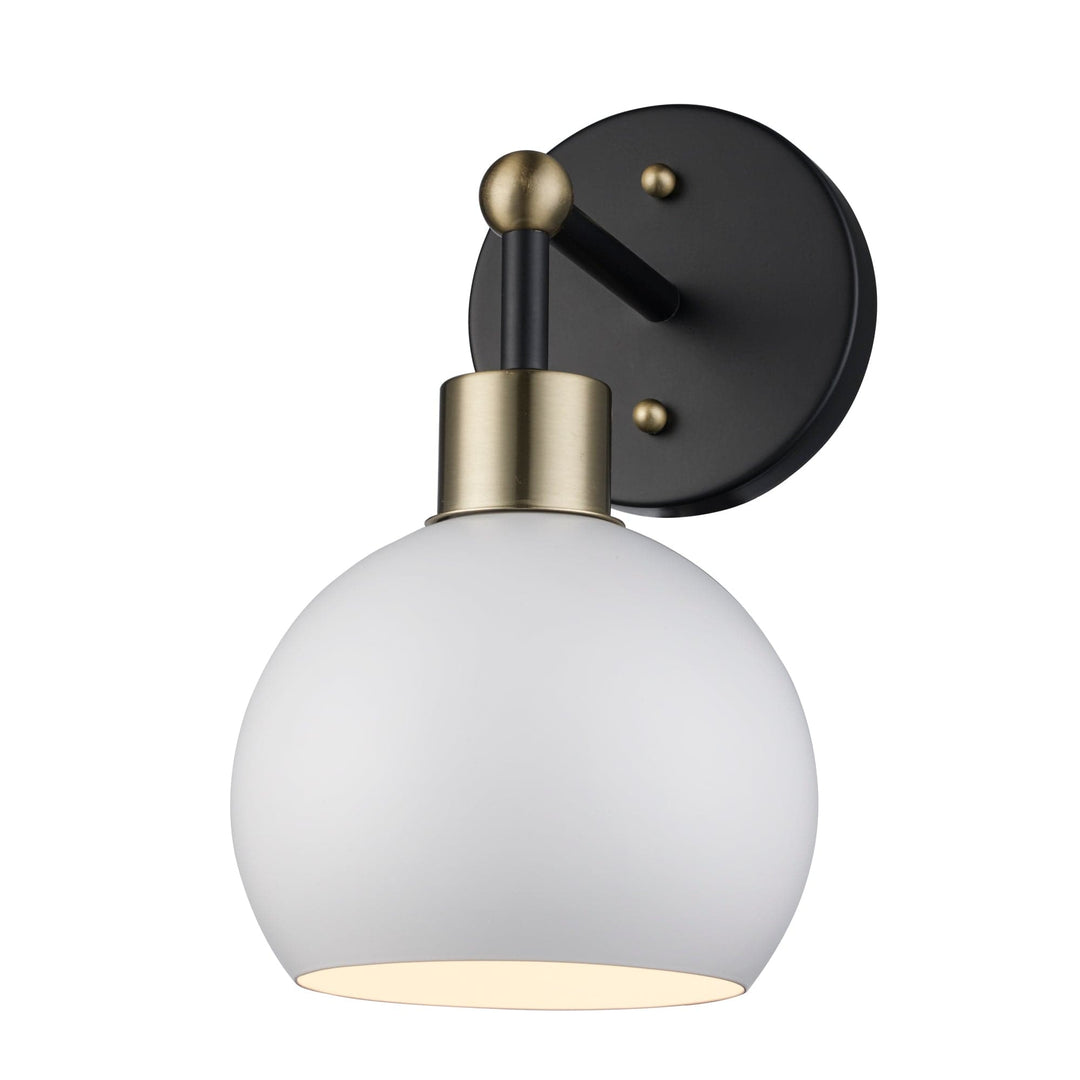 Trans Globe 1-Light Indigo Wall Sconce Metal Shade - Black/Antique Gold White