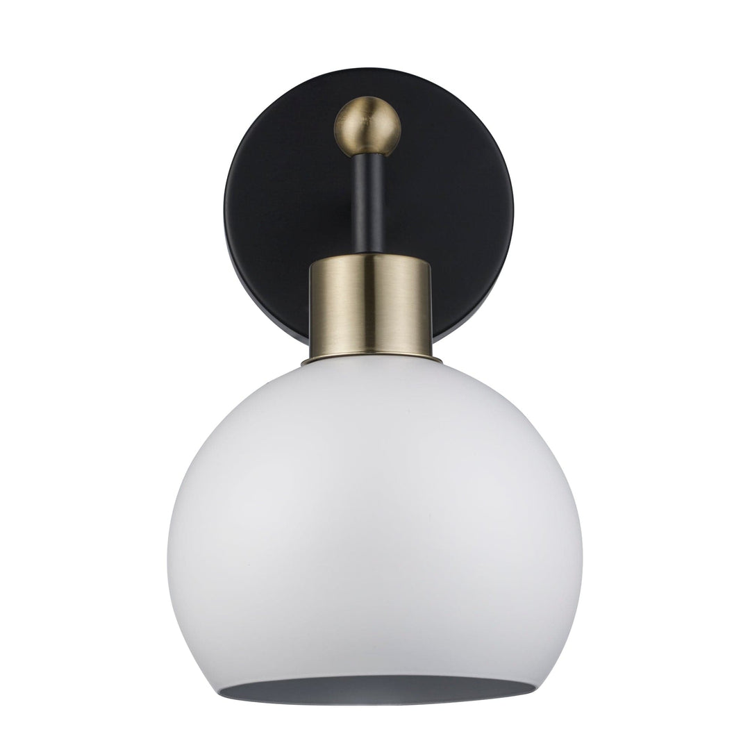 Trans Globe 1-Light Indigo Wall Sconce Metal Shade - Black/Antique Gold White