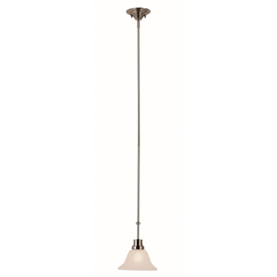 Trans Globe 1-Light Indoor Mini Marblized  Glass Bell Shade - Brushed Nickel