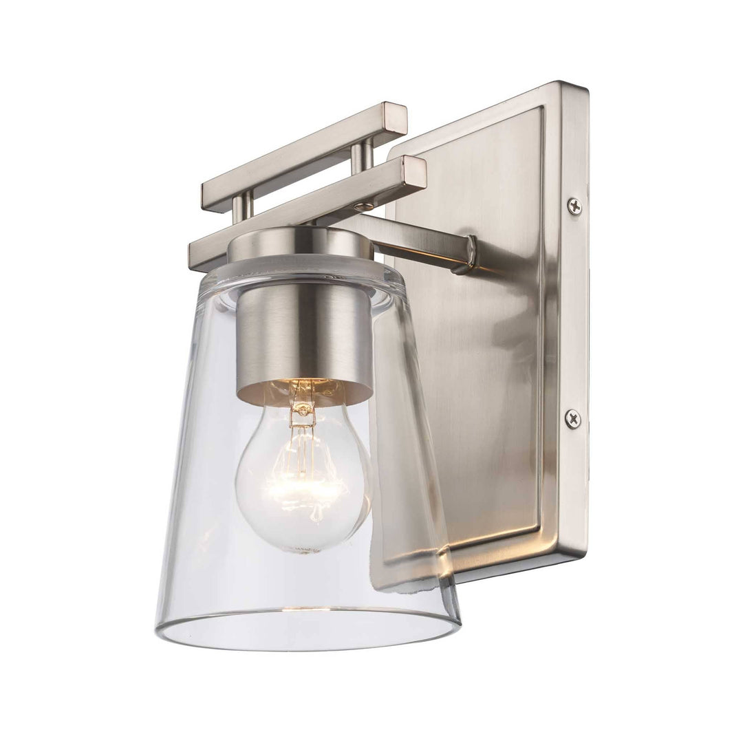 Trans Globe 1-Light Iris Wall Sconce Cl Trapered - Brushed Nickel