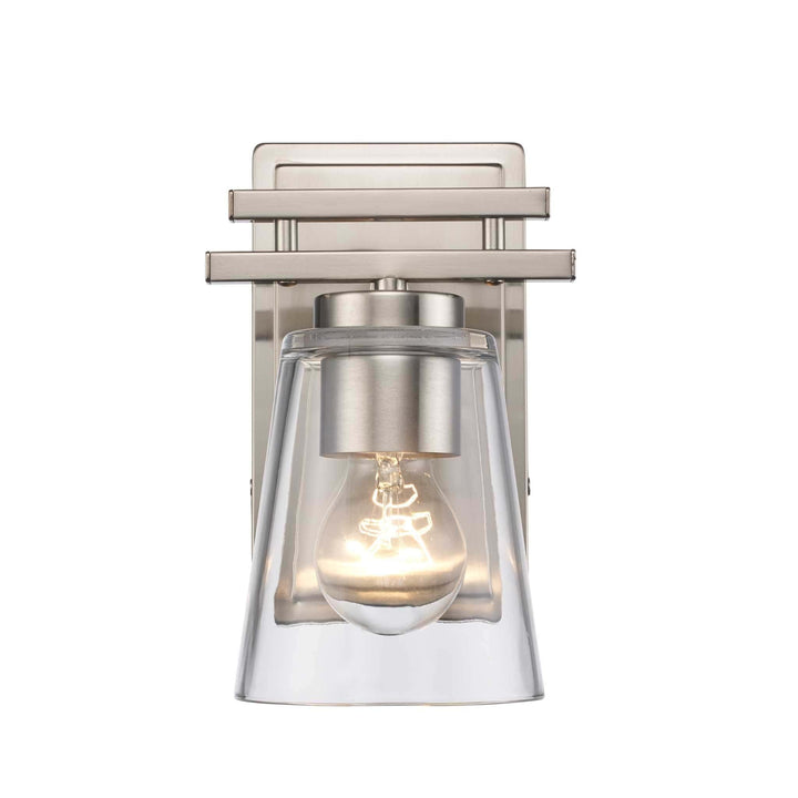 Trans Globe 1-Light Iris Wall Sconce Cl Trapered - Brushed Nickel