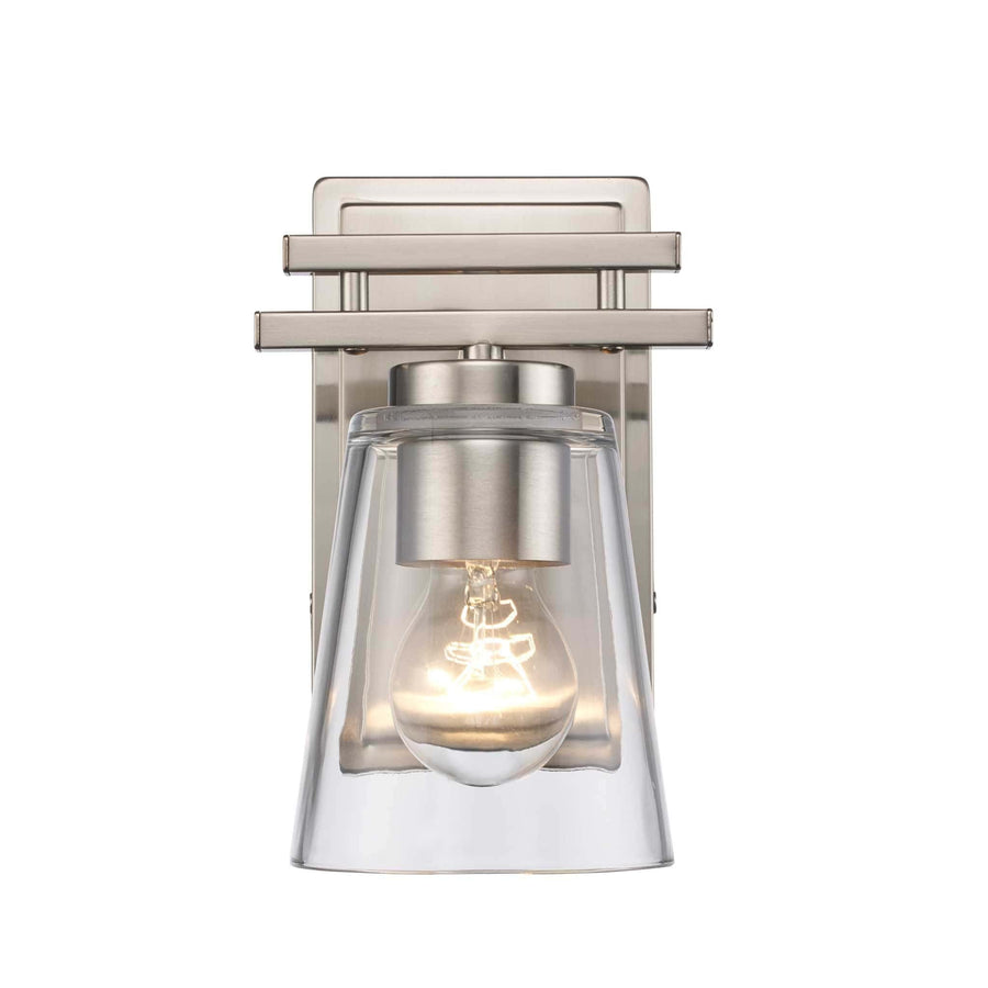 Trans Globe 1-Light Iris Wall Sconce Cl Trapered - Brushed Nickel