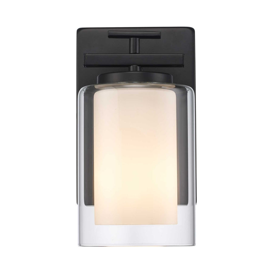 Trans Globe 1-Light Lisbon Sconce Glass Shade - Black