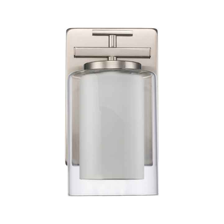 Trans Globe 1-Light Lisbon Sconce Glass Shade - Brushed Nickel