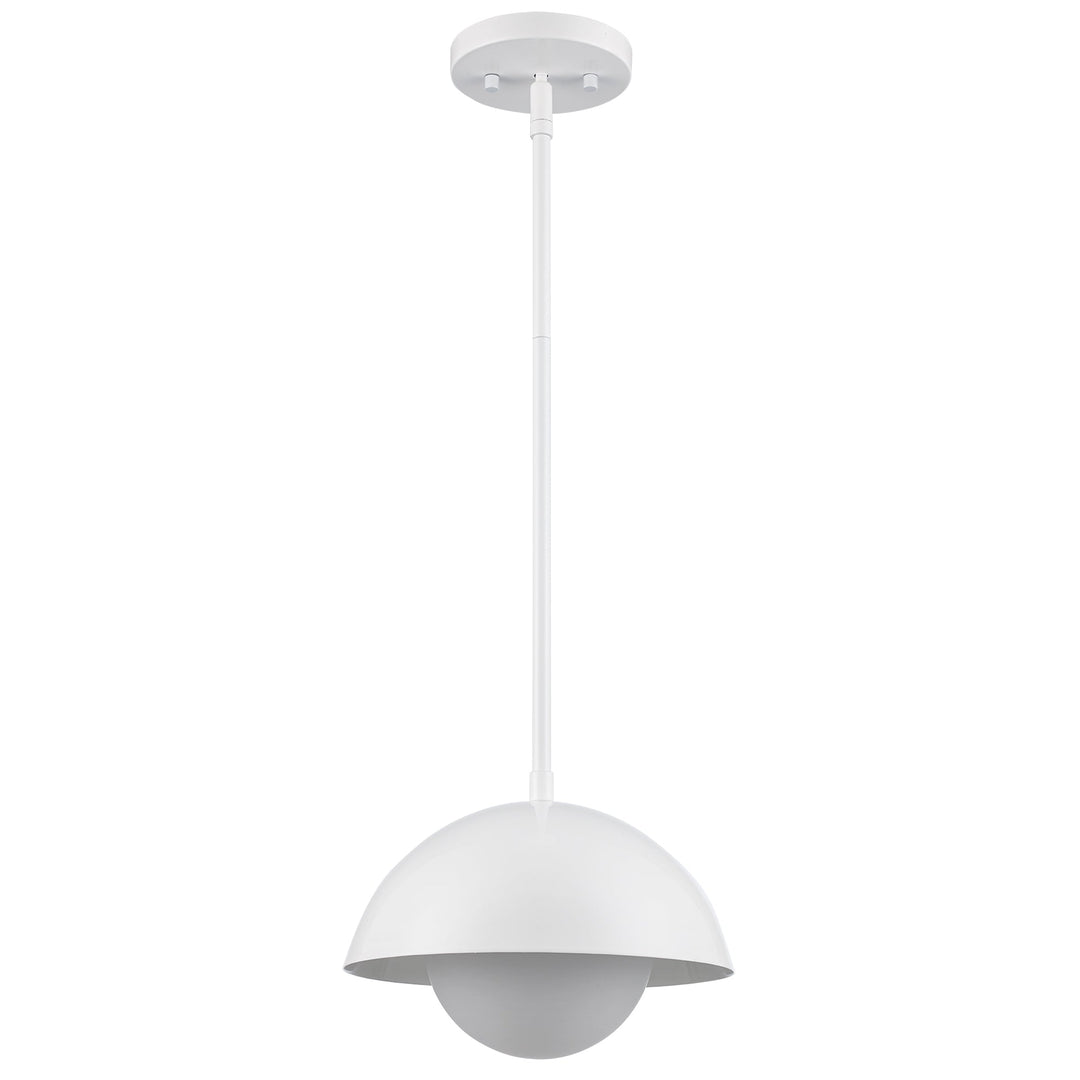 Trans Globe 1-light Maureen Exposed Bulb Metal Shade - White