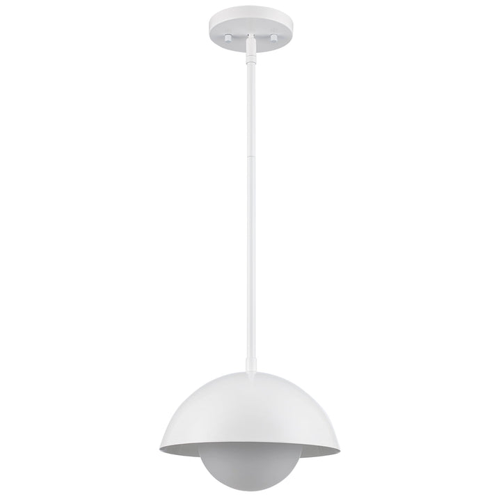 Trans Globe 1-light Maureen Exposed Bulb Metal Shade - White