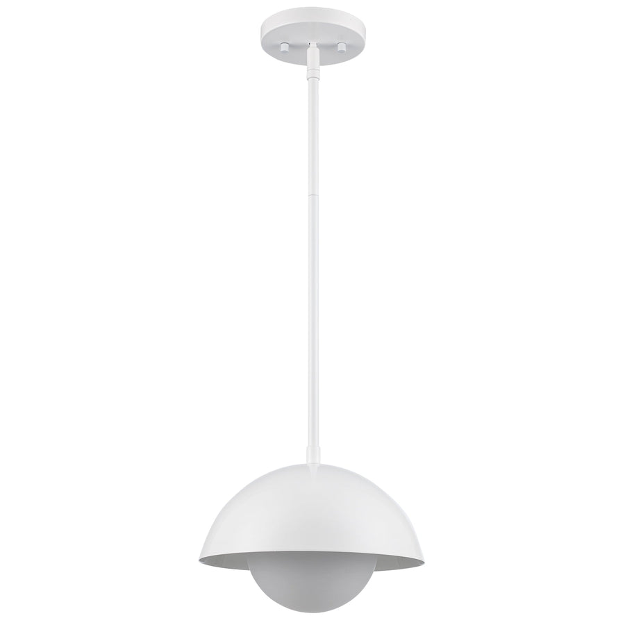 Trans Globe 1-light Maureen Exposed Bulb Metal Shade - White