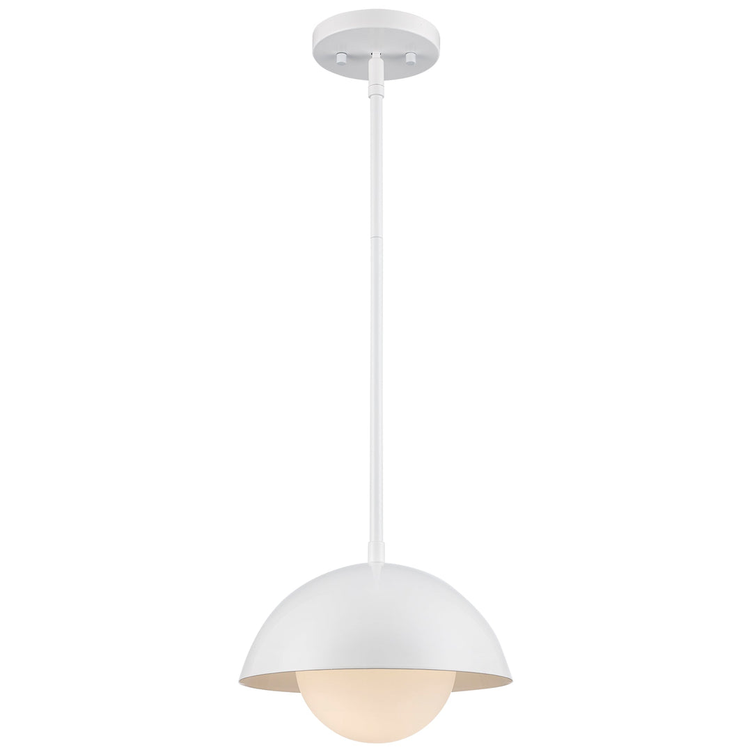 Trans Globe 1-light Maureen Exposed Bulb Metal Shade - White