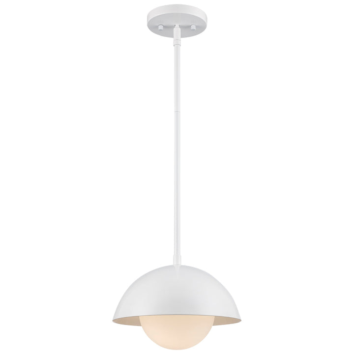 Trans Globe 1-light Maureen Exposed Bulb Metal Shade - White