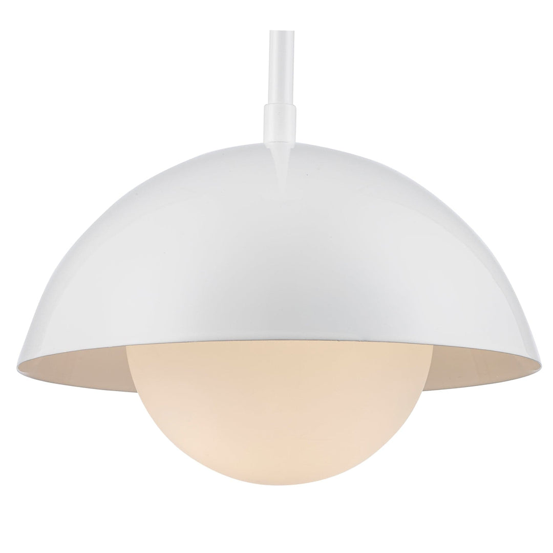 Trans Globe 1-light Maureen Exposed Bulb Metal Shade - White