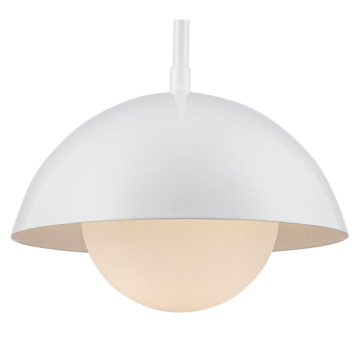 Trans Globe 1-light Maureen Exposed Bulb Metal Shade - White