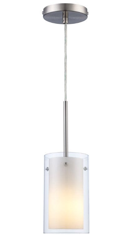 Trans Globe 1-Light Modesto Too Collection Dual Glass Cylindrical Shade 1-Light - Brushed Nickel