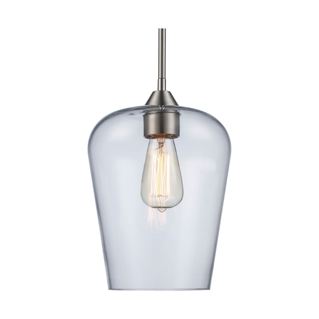 Trans Globe 1-Light Pendant with Clear Tulip Glass Jar Shade - Brushed Nickel