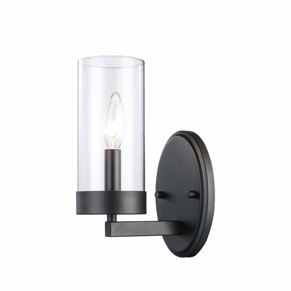 Trans Globe 1-Light Shaded Indoor Wall Sconce Candle Clear Glass - Black