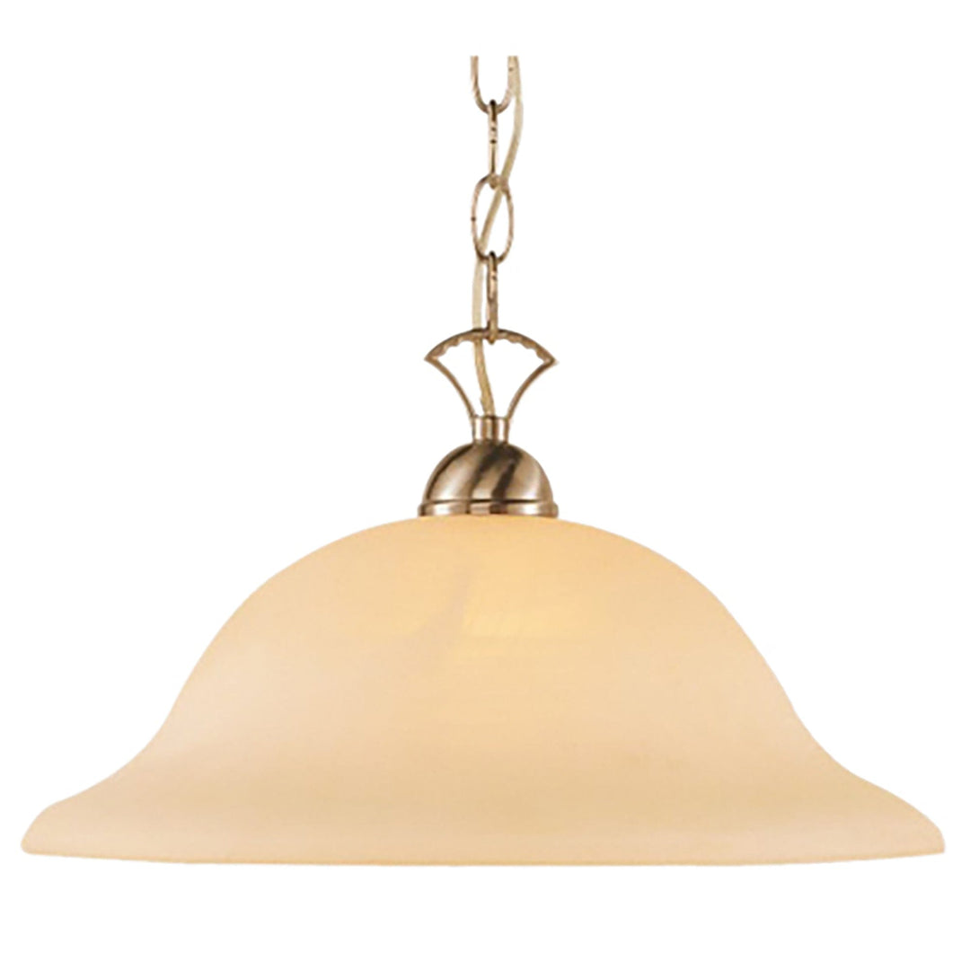 Trans Globe 1-Light Single Glass Bowl Down Marbleized - Brushed Nickel