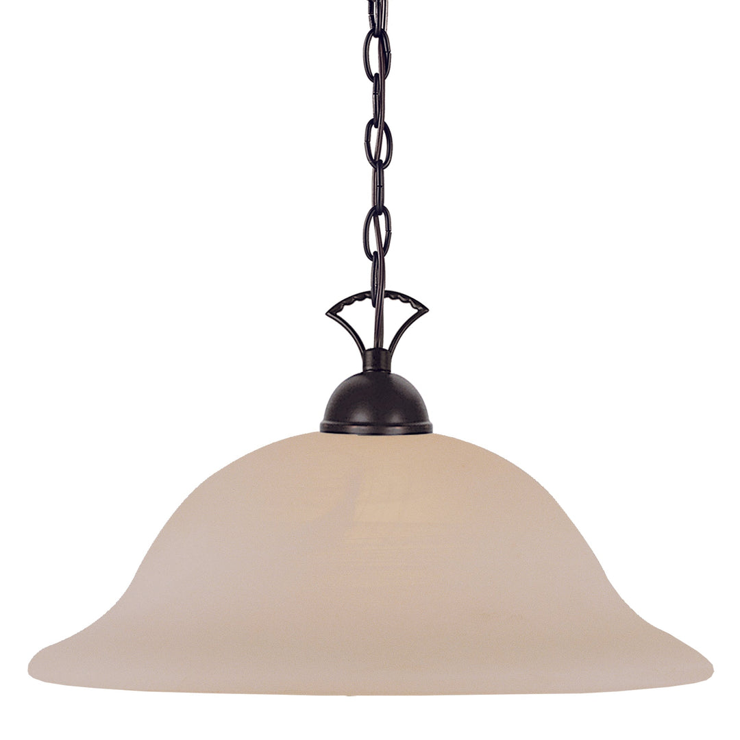 Trans Globe 1-Light Single Glass Bowl Down Marbleized - Rubbed Oil Bronze