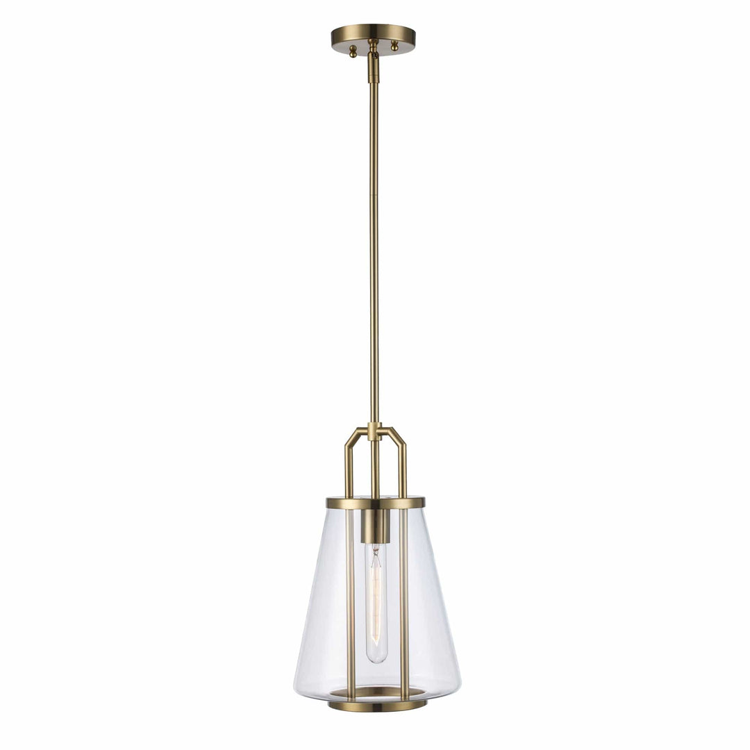 Trans Globe 1-Light with Cone Glass Shade - Antique Gold
