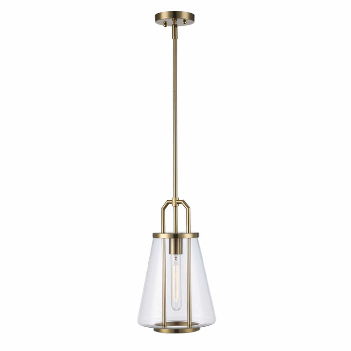 Trans Globe 1-Light with Cone Glass Shade - Antique Gold