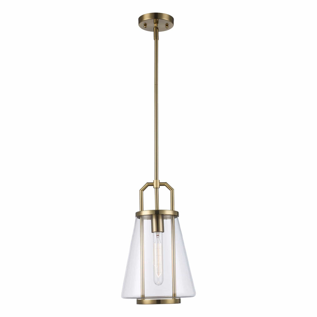 Trans Globe 1-Light with Cone Glass Shade - Antique Gold