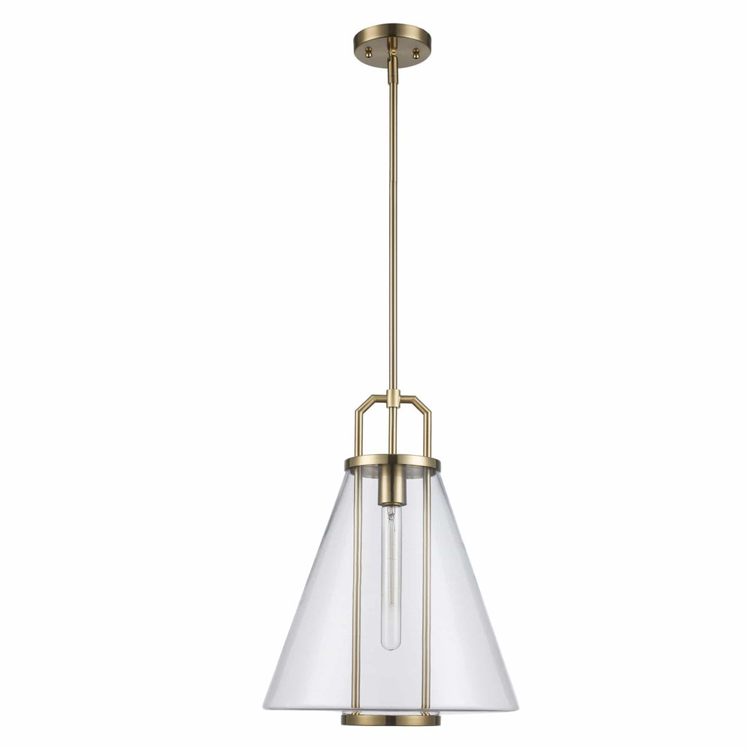 Trans Globe 1-Light with Cone Glass Shade - Antique Gold