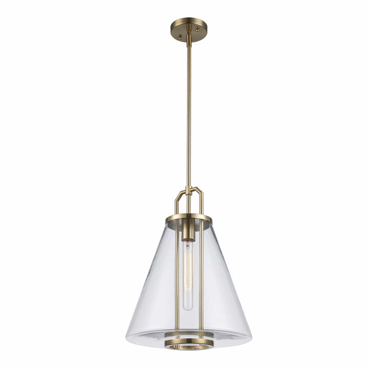 Trans Globe 1-Light with Cone Glass Shade - Antique Gold