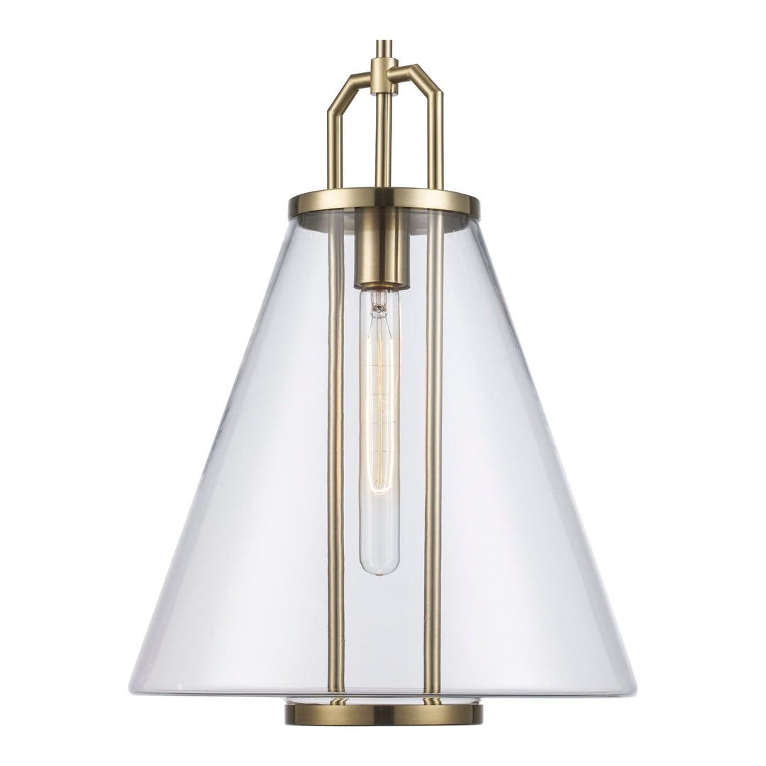 Trans Globe 1-Light with Cone Glass Shade - Antique Gold