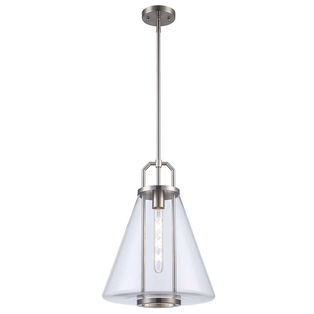 Trans Globe 1-Light with Cone Glass Shade -  Brushed Nickel