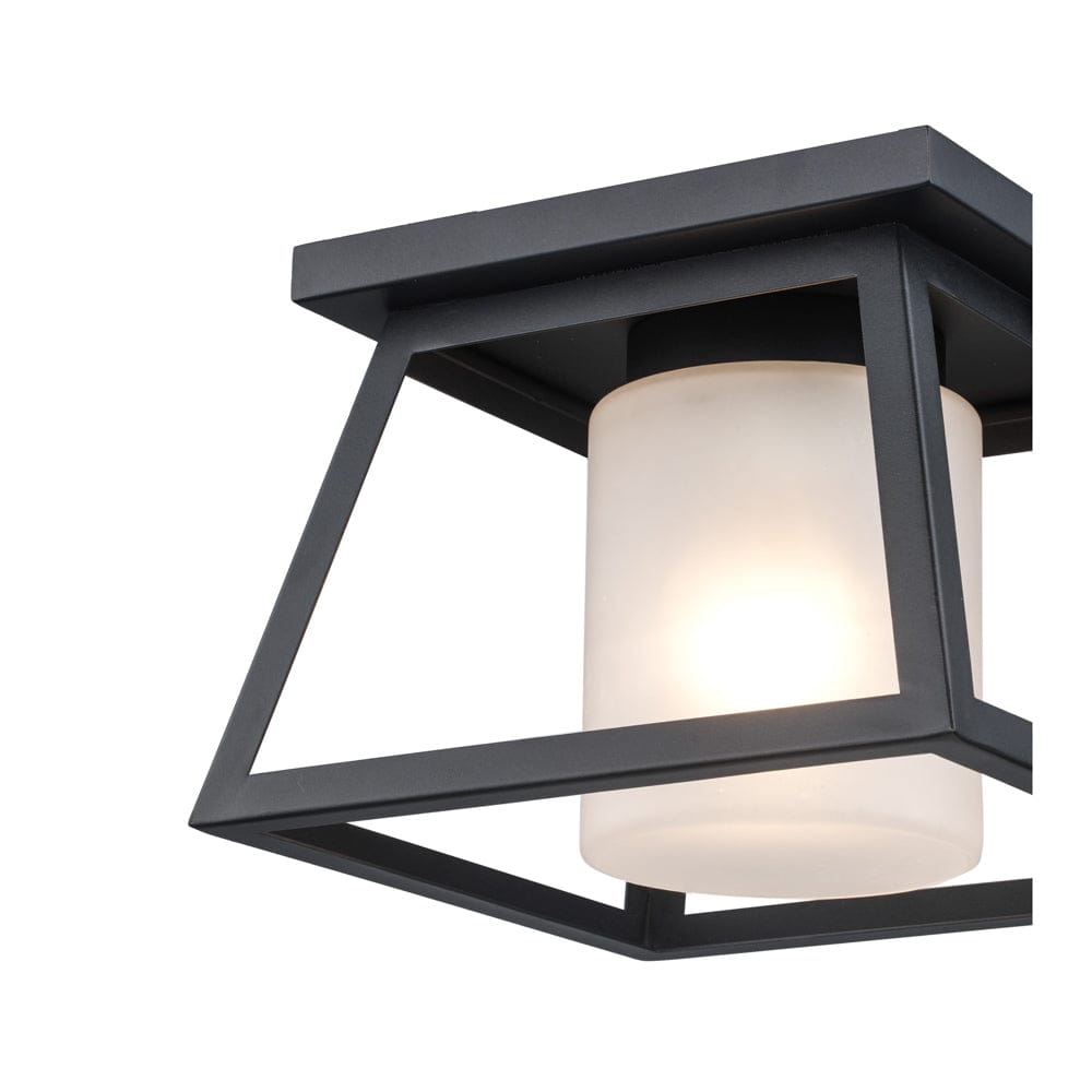 Trans Globe 1 Lt Outd Flush  Inner Cylinder - Black