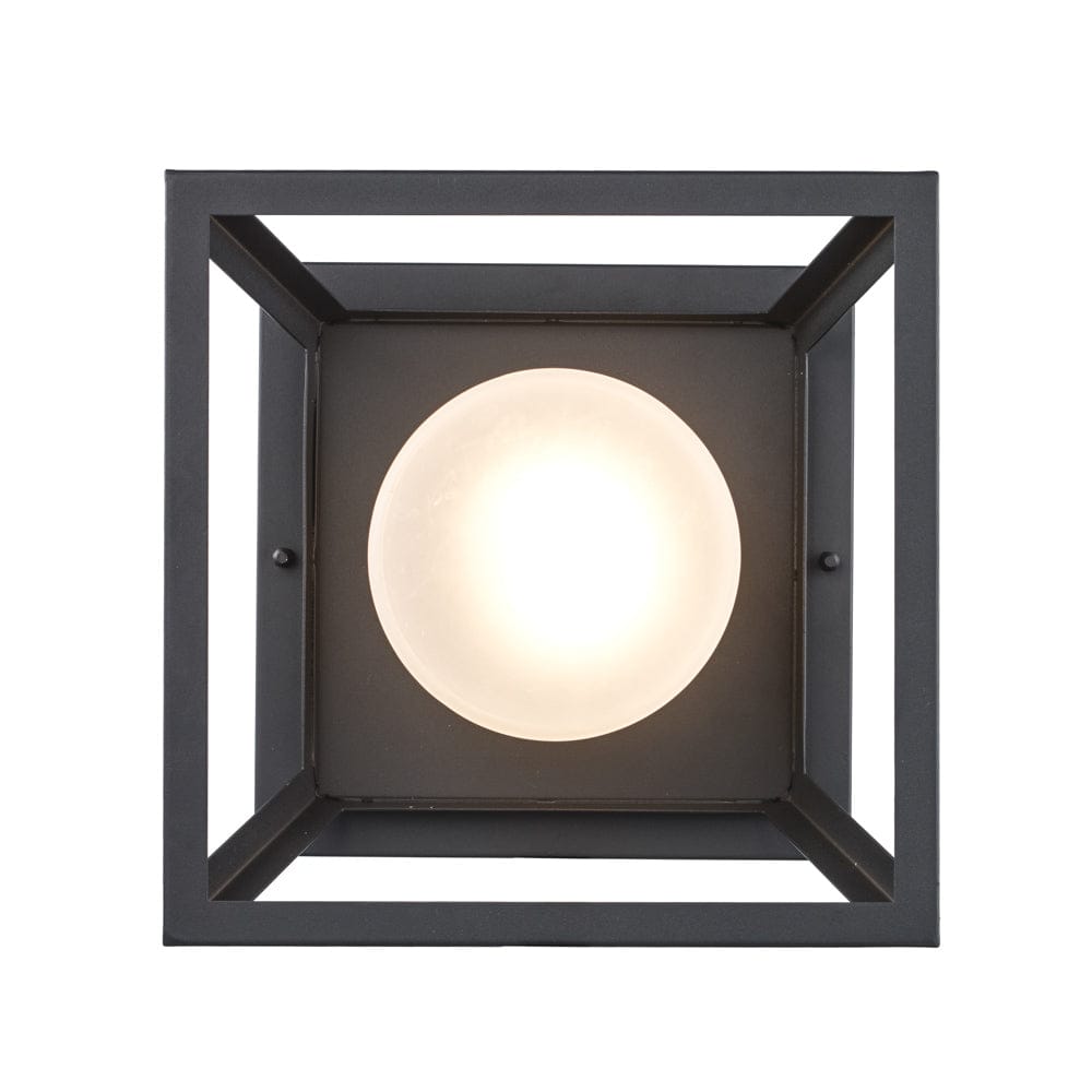 Trans Globe 1 Lt Outd Flush  Inner Cylinder - Black