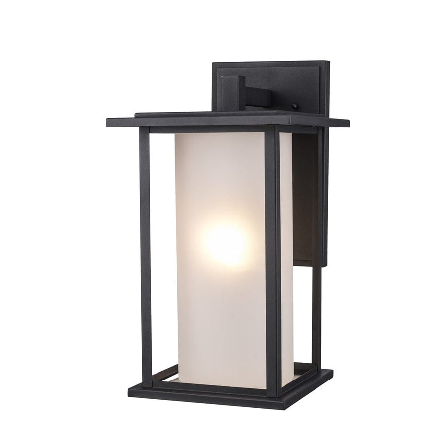 Trans Globe 1 Lt Wall Lanteran Med Frosted- Black
